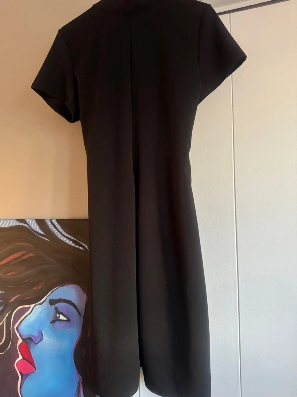 NWT Black Mock Wrap Dress 1X V-Neck Cap Sleeve Travel - Picture 10 of 12